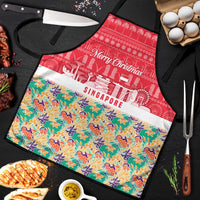 Singapore Christmas Apron with Skyline Batik Patterns Landmark Silhouettes and Festive Design - Wonder Print Shop