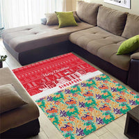 Singapore Christmas Area Rug with Skyline Batik Patterns Landmark Silhouettes and Festive Design - Wonder Print Shop