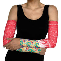Singapore Christmas Arm Sleeves with Skyline Batik Patterns Landmark Silhouettes and Festive Design - Wonder Print Shop