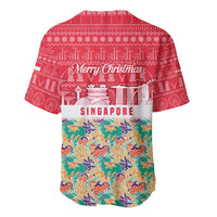 Singapore Christmas Baseball Jersey with Skyline Batik Patterns Landmark Silhouettes and Festive Design - Wonder Print Shop