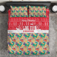Singapore Christmas Bedding Set with Skyline Batik Patterns Landmark Silhouettes and Festive Design - Wonder Print Shop