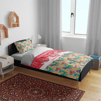 Singapore Christmas Bedding Set with Skyline Batik Patterns Landmark Silhouettes and Festive Design - Wonder Print Shop