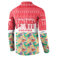 Singapore Christmas Button Sweatshirt with Skyline Batik Patterns Landmark Silhouettes and Festive Design - Wonder Print Shop