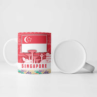 Singapore Christmas Ceramic Mug with Skyline Batik Patterns Landmark Silhouettes and Festive Design - Wonder Print Shop
