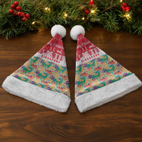 Singapore Christmas Santa Hat with Skyline Batik Patterns Landmark Silhouettes and Festive Design - Wonder Print Shop