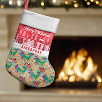Singapore Christmas Stocking with Skyline Batik Patterns Landmark Silhouettes and Festive Design - Wonder Print Shop