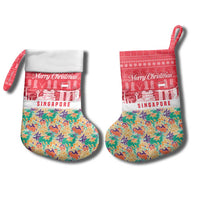 Singapore Christmas Stocking with Skyline Batik Patterns Landmark Silhouettes and Festive Design - Wonder Print Shop