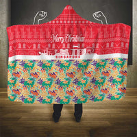 Singapore Christmas Hooded Blanket with Skyline Batik Patterns Landmark Silhouettes and Festive Design - Wonder Print Shop
