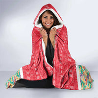 Singapore Christmas Hooded Blanket with Skyline Batik Patterns Landmark Silhouettes and Festive Design - Wonder Print Shop