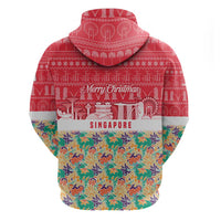 Singapore Christmas Hoodie with Skyline Batik Patterns Landmark Silhouettes and Festive Design - Wonder Print Shop