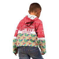Singapore Christmas Kid Hoodie with Skyline Batik Patterns Landmark Silhouettes and Festive Design - Wonder Print Shop