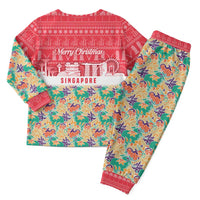 Singapore Christmas Pajama Set with Skyline Batik Patterns Landmark Silhouettes and Festive Design - Wonder Print Shop
