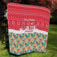 Singapore Christmas Quilt with Skyline Batik Patterns Landmark Silhouettes and Festive Design - Wonder Print Shop