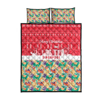 Singapore Christmas Quilt Bed Set with Skyline Batik Patterns Landmark Silhouettes and Festive Design - Wonder Print Shop