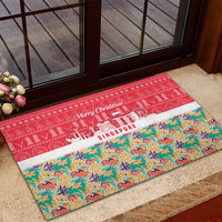 Singapore Christmas Rubber Doormat with Skyline Batik Patterns Landmark Silhouettes and Festive Design - Wonder Print Shop