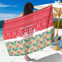 Singapore Christmas Sarong with Skyline Batik Patterns Landmark Silhouettes and Festive Design - Wonder Print Shop