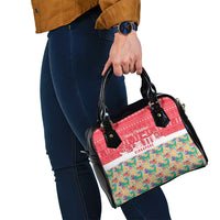 Singapore Christmas Shoulder Handbag with Skyline Batik Patterns Landmark Silhouettes and Festive Design - Wonder Print Shop