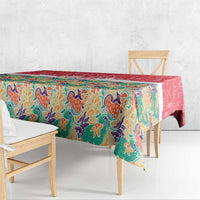 Singapore Christmas Tablecloth with Skyline Batik Patterns Landmark Silhouettes and Festive Design - Wonder Print Shop