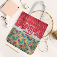 Singapore Christmas Tote Bag with Skyline Batik Patterns Landmark Silhouettes and Festive Design - Wonder Print Shop