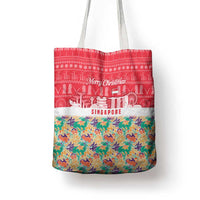 Singapore Christmas Tote Bag with Skyline Batik Patterns Landmark Silhouettes and Festive Design - Wonder Print Shop