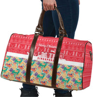 Singapore Christmas Travel Bag with Skyline Batik Patterns Landmark Silhouettes and Festive Design - Wonder Print Shop
