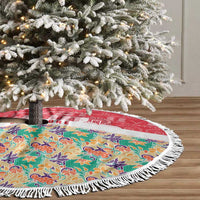Singapore Christmas Tree Skirt with Skyline Batik Patterns Landmark Silhouettes and Festive Design - Wonder Print Shop