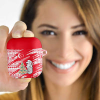 Singapore Christmas AirPods Case with Merlion Santa Hat Batik Christmas Tree and City Skyline Design - Wonder Print Shop