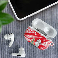 Singapore Christmas AirPods Case with Merlion Santa Hat Batik Christmas Tree and City Skyline Design - Wonder Print Shop