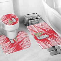 Singapore Christmas Bathroom Set with Merlion Santa Hat Batik Christmas Tree and City Skyline Design - Wonder Print Shop