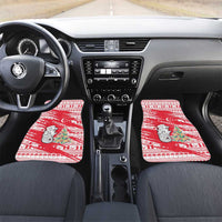 Singapore Christmas Car Mats with Merlion Santa Hat Batik Christmas Tree and City Skyline Design - Wonder Print Shop
