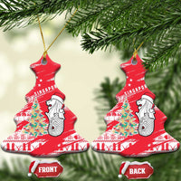 Singapore Christmas Ceramic Ornament with Merlion Santa Hat Batik Christmas Tree and City Skyline Design - Wonder Print Shop