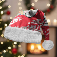 Singapore Christmas Santa Hat with Merlion Santa Hat Batik Christmas Tree and City Skyline Design - Wonder Print Shop