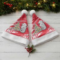 Singapore Christmas Santa Hat with Merlion Santa Hat Batik Christmas Tree and City Skyline Design - Wonder Print Shop