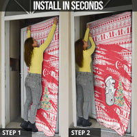 Singapore Christmas Door Cover with Merlion Santa Hat Batik Christmas Tree and City Skyline Design - Wonder Print Shop