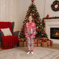 Singapore Christmas Pajama Set with Merlion Santa Hat Batik Christmas Tree and City Skyline Design - Wonder Print Shop