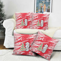 Singapore Christmas Pillow Cover with Merlion Santa Hat Batik Christmas Tree and City Skyline Design - Wonder Print Shop