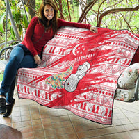 Singapore Christmas Quilt with Merlion Santa Hat Batik Christmas Tree and City Skyline Design - Wonder Print Shop