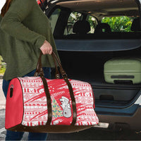 Singapore Christmas Travel Bag with Merlion Santa Hat Batik Christmas Tree and City Skyline Design - Wonder Print Shop