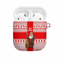 Georgia Christmas AirPods Case with Santa in Chokha Wine Barrel Gingerbread and Coat of Arms Design - Wonder Print Shop