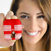 Georgia Christmas AirPods Case with Santa in Chokha Wine Barrel Gingerbread and Coat of Arms Design - Wonder Print Shop