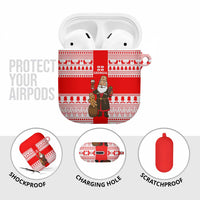 Georgia Christmas AirPods Case with Santa in Chokha Wine Barrel Gingerbread and Coat of Arms Design - Wonder Print Shop