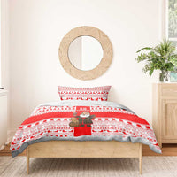 Georgia Christmas Bedding Set with Santa in Chokha Wine Barrel Gingerbread and Coat of Arms Design - Wonder Print Shop