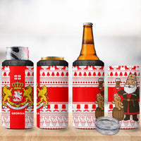 Georgia Christmas 4 in 1 Can Cooler Tumbler with Santa in Chokha Wine Barrel Gingerbread and Coat of Arms Design - Wonder Print Shop