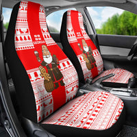 Georgia Christmas Car Seat Cover with Santa in Chokha Wine Barrel Gingerbread and Coat of Arms Design - Wonder Print Shop