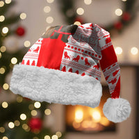 Georgia Christmas Santa Hat with Santa in Chokha Wine Barrel Gingerbread and Coat of Arms Design - Wonder Print Shop