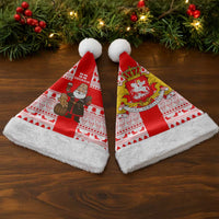 Georgia Christmas Santa Hat with Santa in Chokha Wine Barrel Gingerbread and Coat of Arms Design - Wonder Print Shop