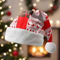 Georgia Christmas Santa Hat with Santa in Chokha Wine Barrel Gingerbread and Coat of Arms Design - Wonder Print Shop