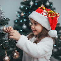 Georgia Christmas Santa Hat with Santa in Chokha Wine Barrel Gingerbread and Coat of Arms Design - Wonder Print Shop