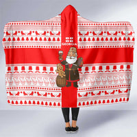 Georgia Christmas Hooded Blanket with Santa in Chokha Wine Barrel Gingerbread and Coat of Arms Design - Wonder Print Shop