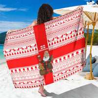 Georgia Christmas Sarong with Santa in Chokha Wine Barrel Gingerbread and Coat of Arms Design - Wonder Print Shop